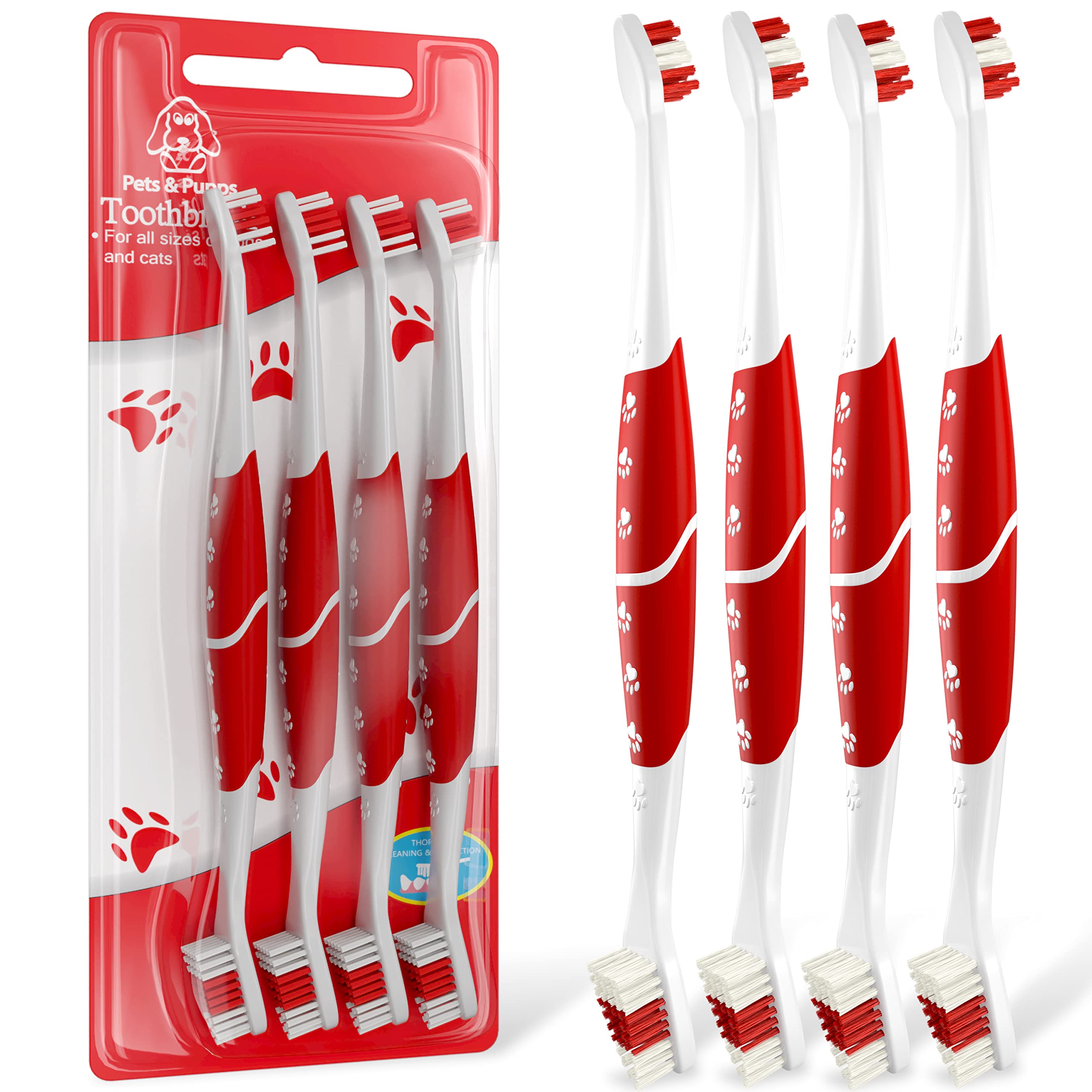 Cepillo de dientes para perros y gatos con cerdas suaves -