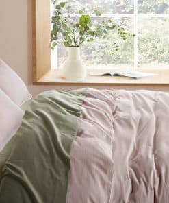 Set de Funda de Edredón Casual de Algodón Lavado a la