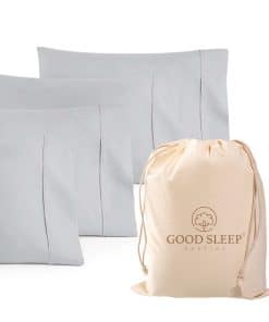 1000 TC Juego de 4 Fundas de Almohada King Gris Claro de