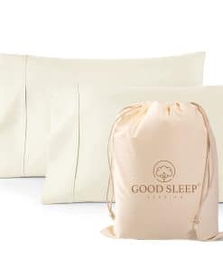 Juego de 2 Fundas de Almohada King en Marfil de 1000 TC,