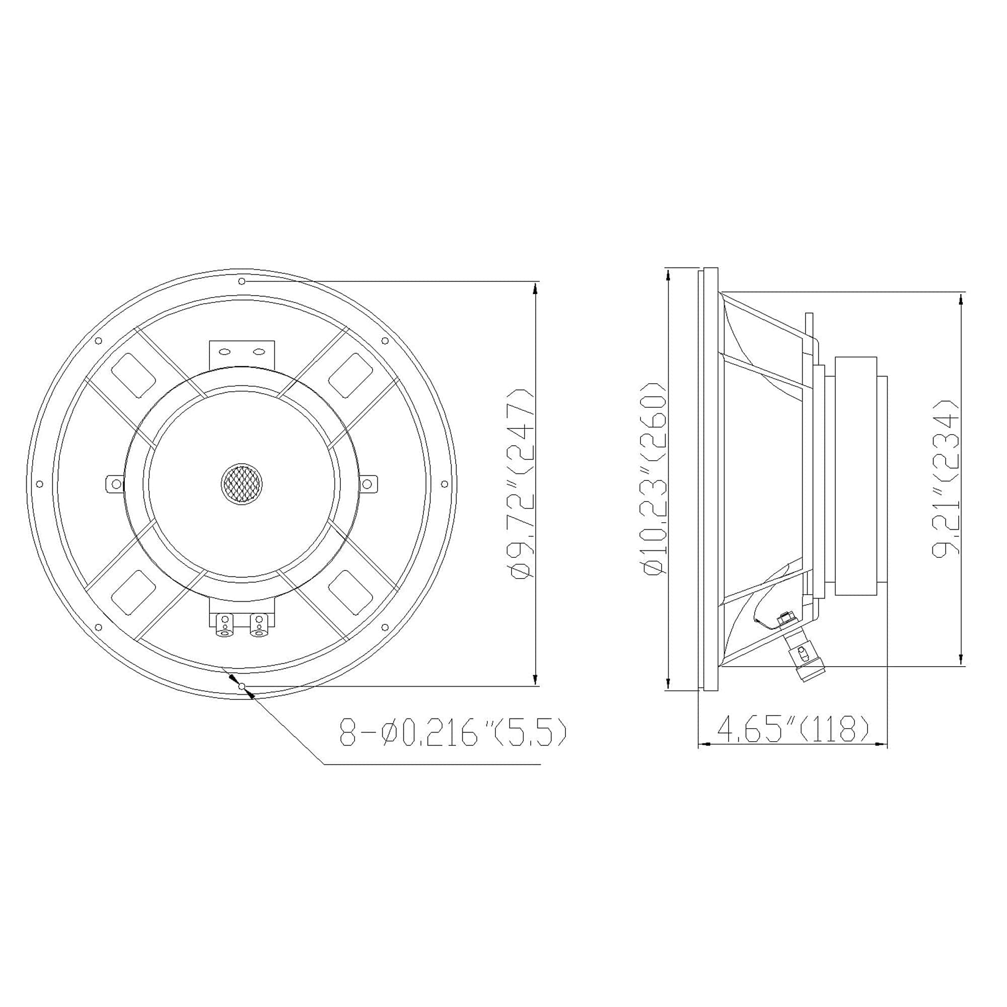 Sound Town 10" 250W Woofer de Marco de Aluminio Fundido con - Imagen 6
