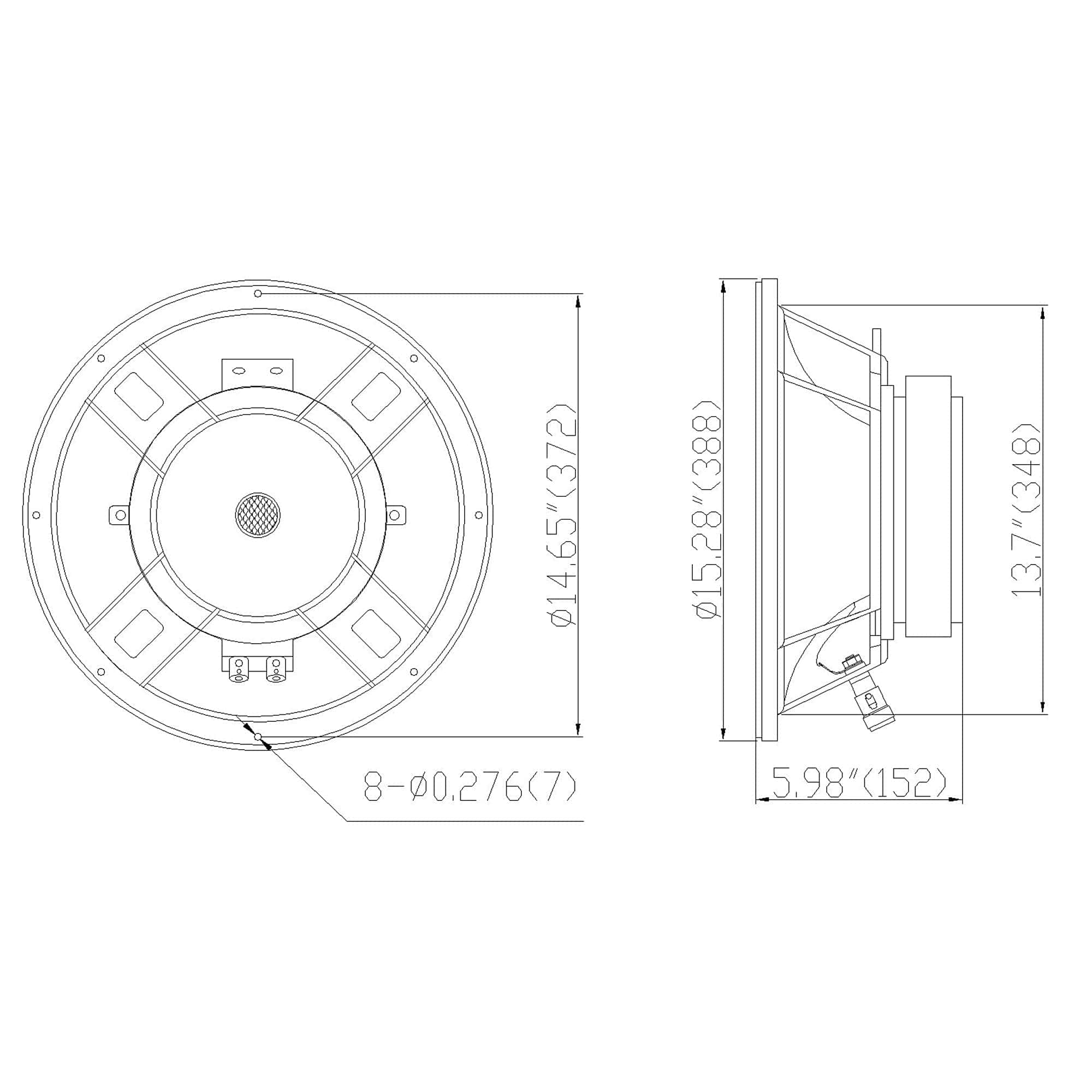 Sound Town 15" 300W Marco de Aluminio Fundido Woofer con - Imagen 6