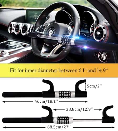 Bloqueo de Volante Tevlaphee, Bloqueo de -Negro - Imagen 6