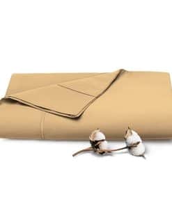 Sábanas Planas de Algodón Puro 100% Full Tan (1 PC),