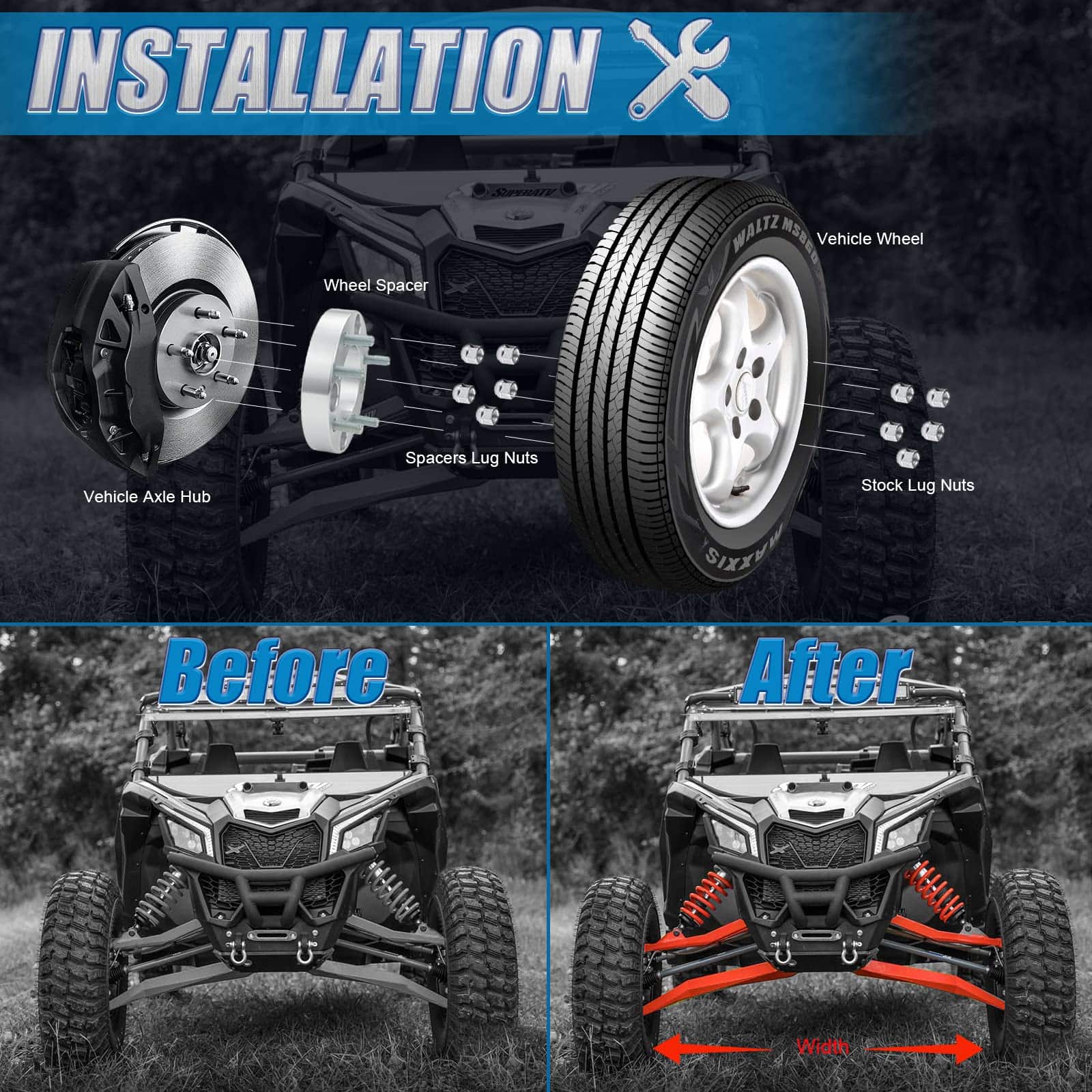 Espaciadores de Rueda JiiinMiiin 4x110 a 4x110 para ATV 1" - Imagen 9