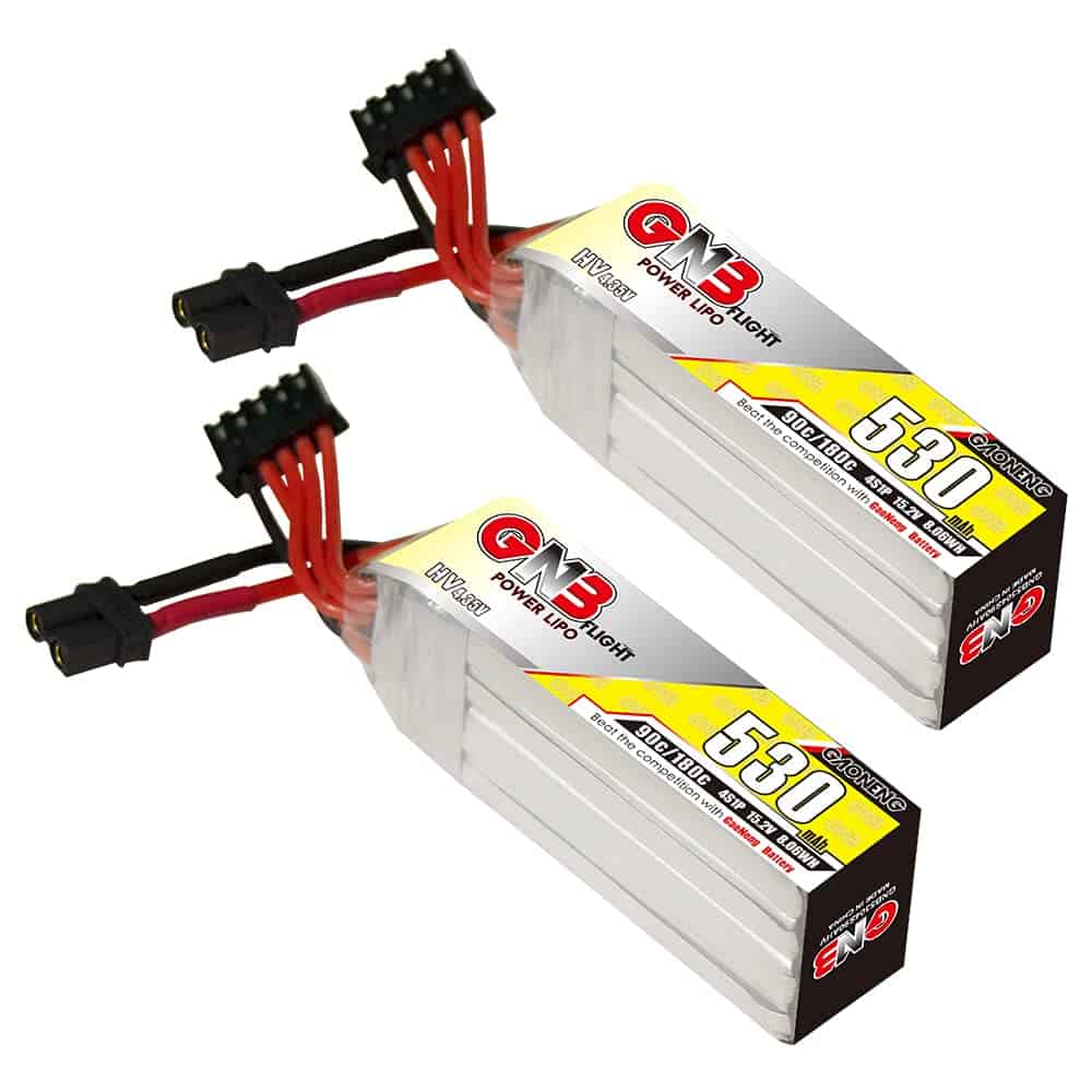 GAONENG 2Pcs GNB 4S 15.2V HV 530mAh 90C XT30 Long Type LiPo