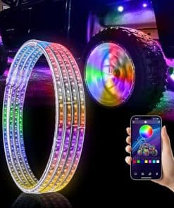 Luces de llanta LED de color de doble fila de 15.5 pulgadas