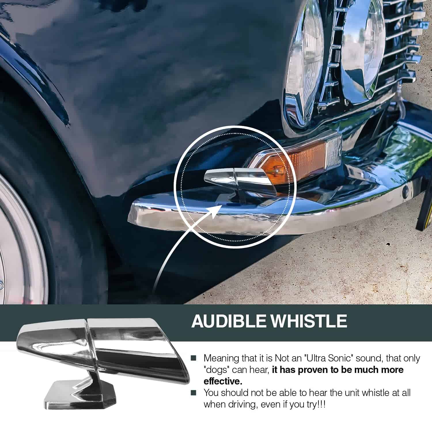 Silbato para ciervos cromado para autos, SUV, camiones, - Imagen 6