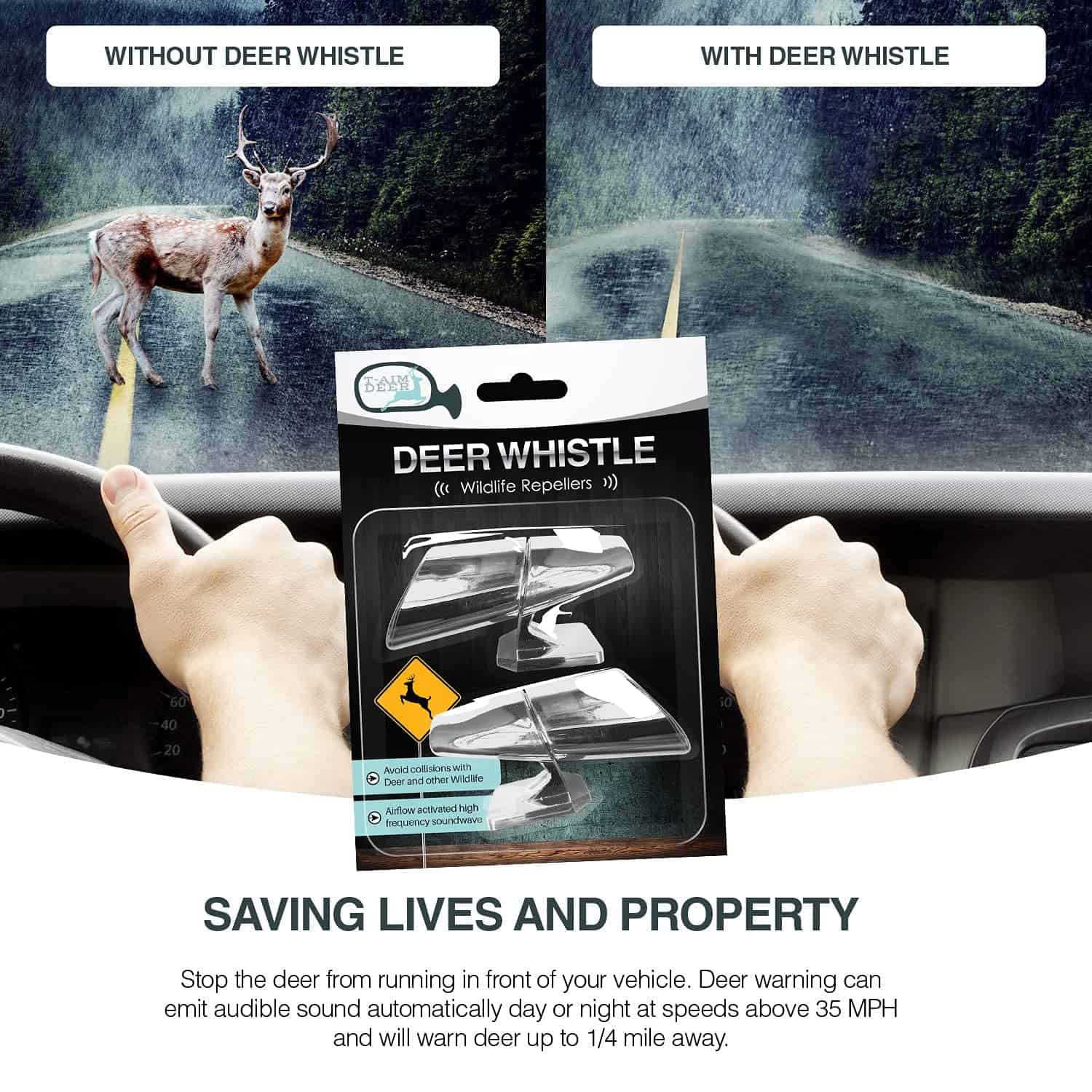 Silbato para ciervos cromado para autos, SUV, camiones, - Imagen 9