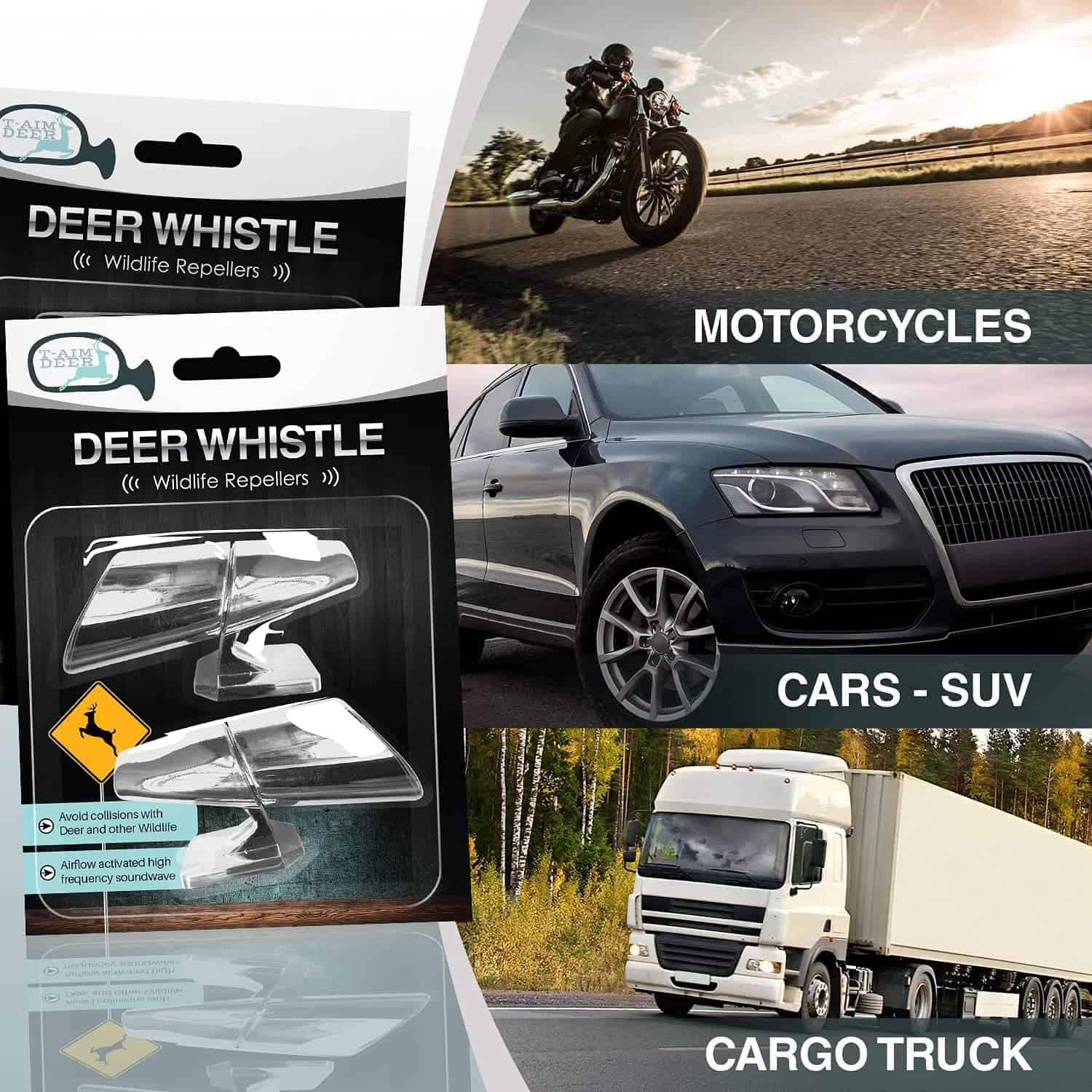 Silbato para ciervos cromado para autos, SUV, camiones, - Imagen 5