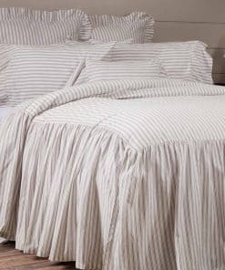 Colcha de cama doble Timeless Ticking con volantes en