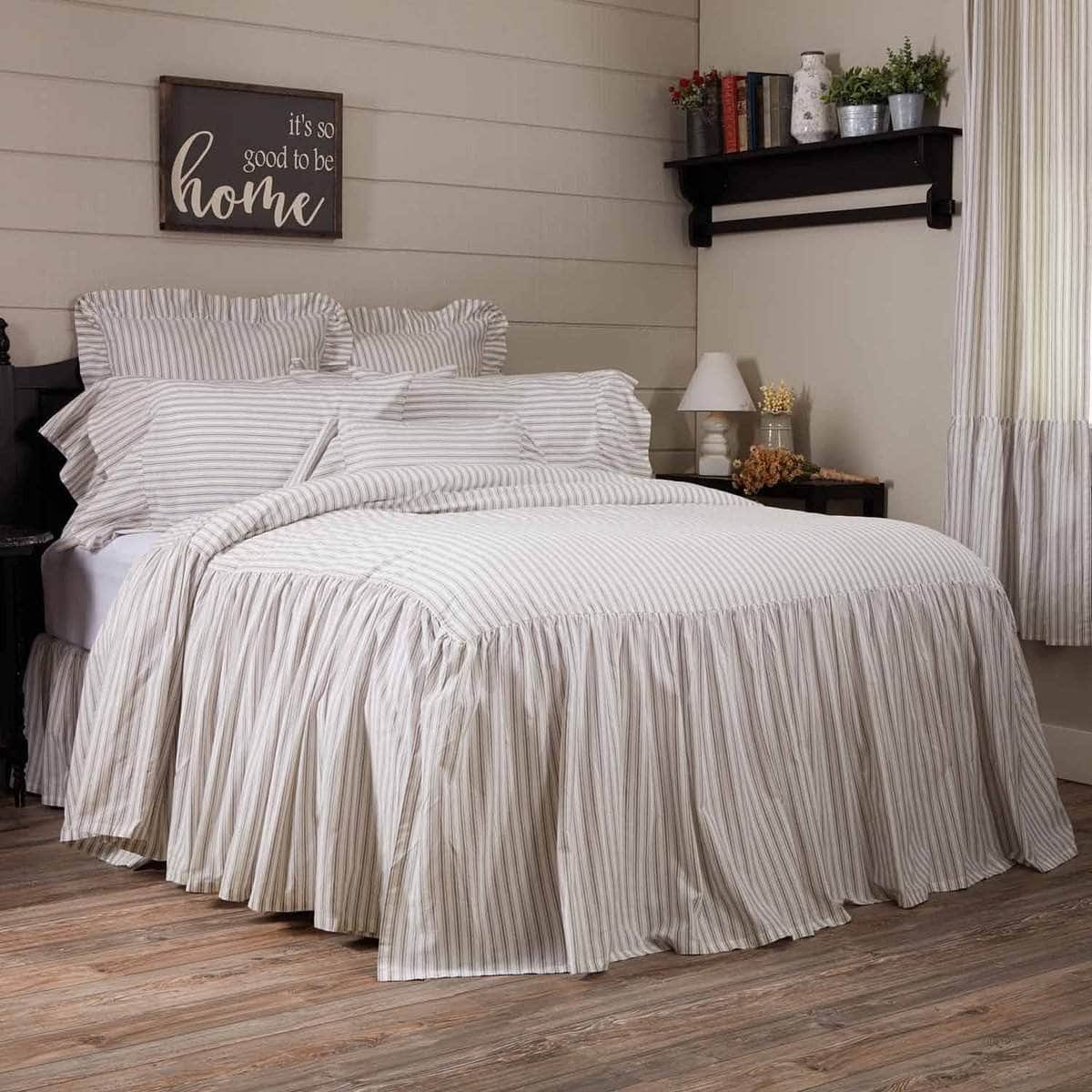 Colcha de cama doble Timeless Ticking con volantes en - Imagen 3
