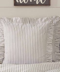 Funda de Almohada Europea con Volantes de Ticking Clásico