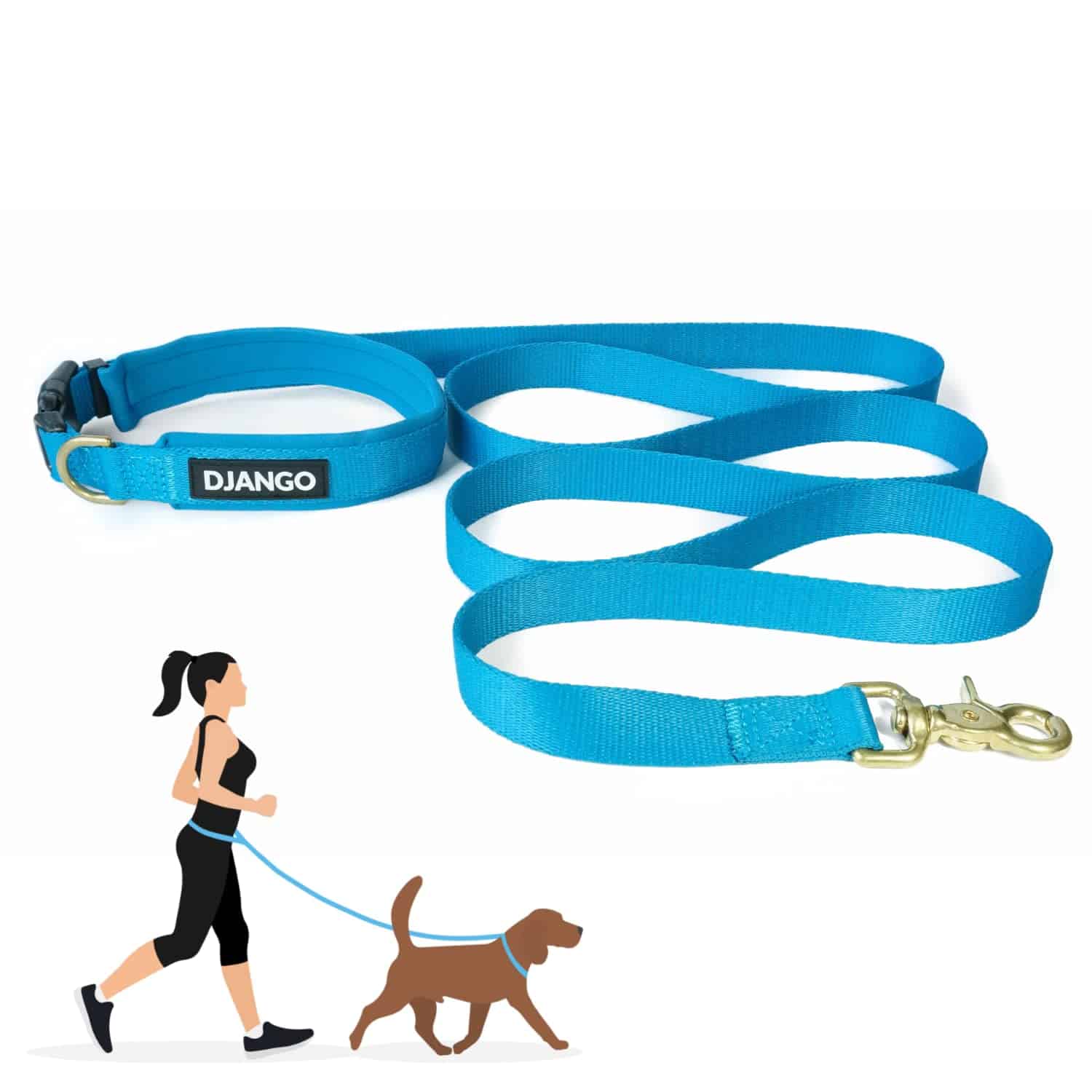 Correa de perro de aventura ajustable y manos libres DJANGO