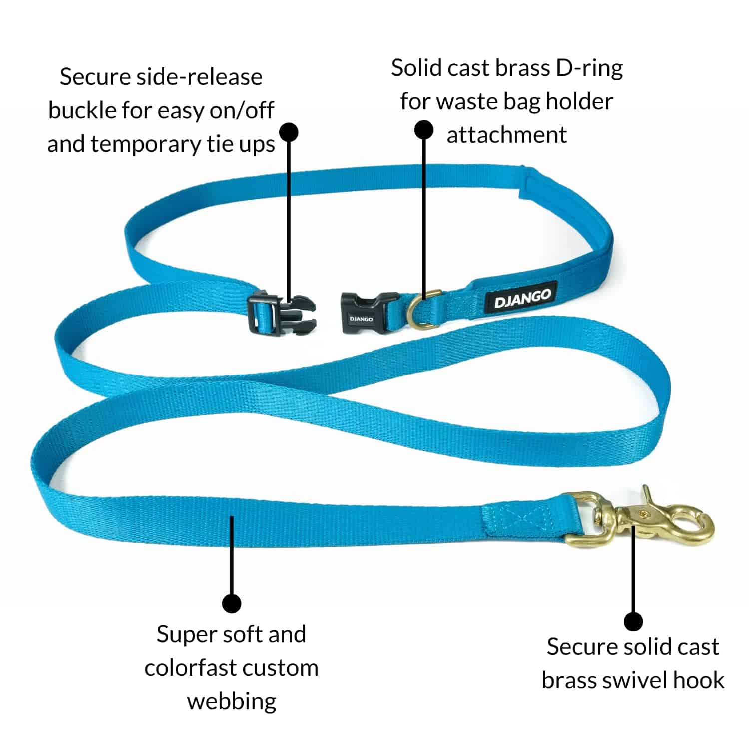Correa de perro de aventura ajustable y manos libres DJANGO - Imagen 5