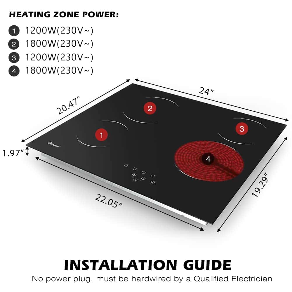 Placa de cocción eléctrica 24",220V - Imagen 3