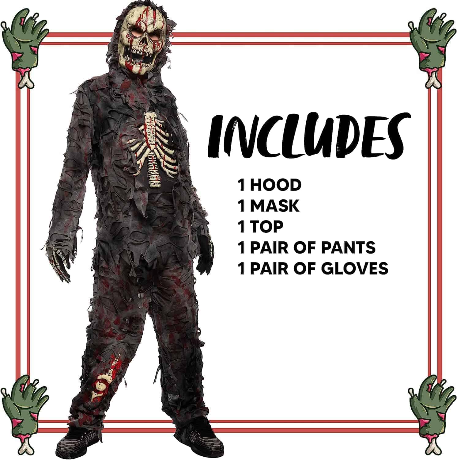 Disfraz de Zombie Espeluznante para -Brown - Imagen 6