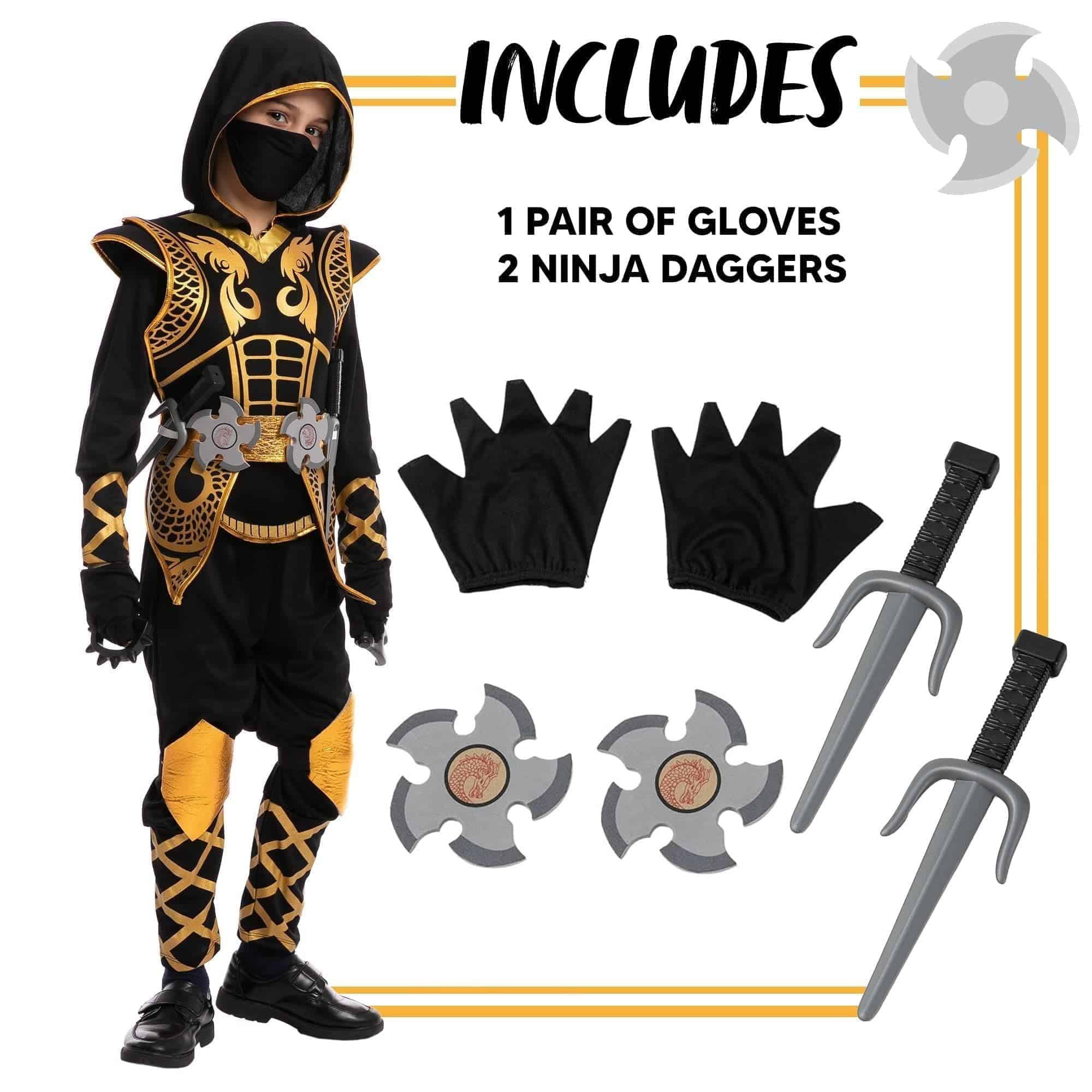 Conjunto de Disfraz Deluxe Golden Ninja Spooktacular - Imagen 4