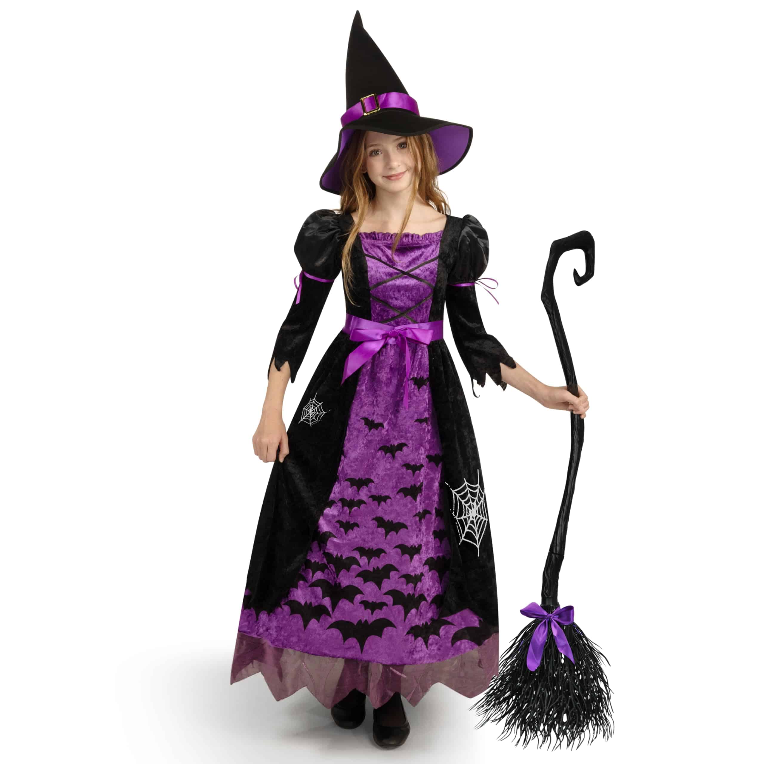 Disfraz de bruja murciélago morado para niña de -Morado - Imagen 5