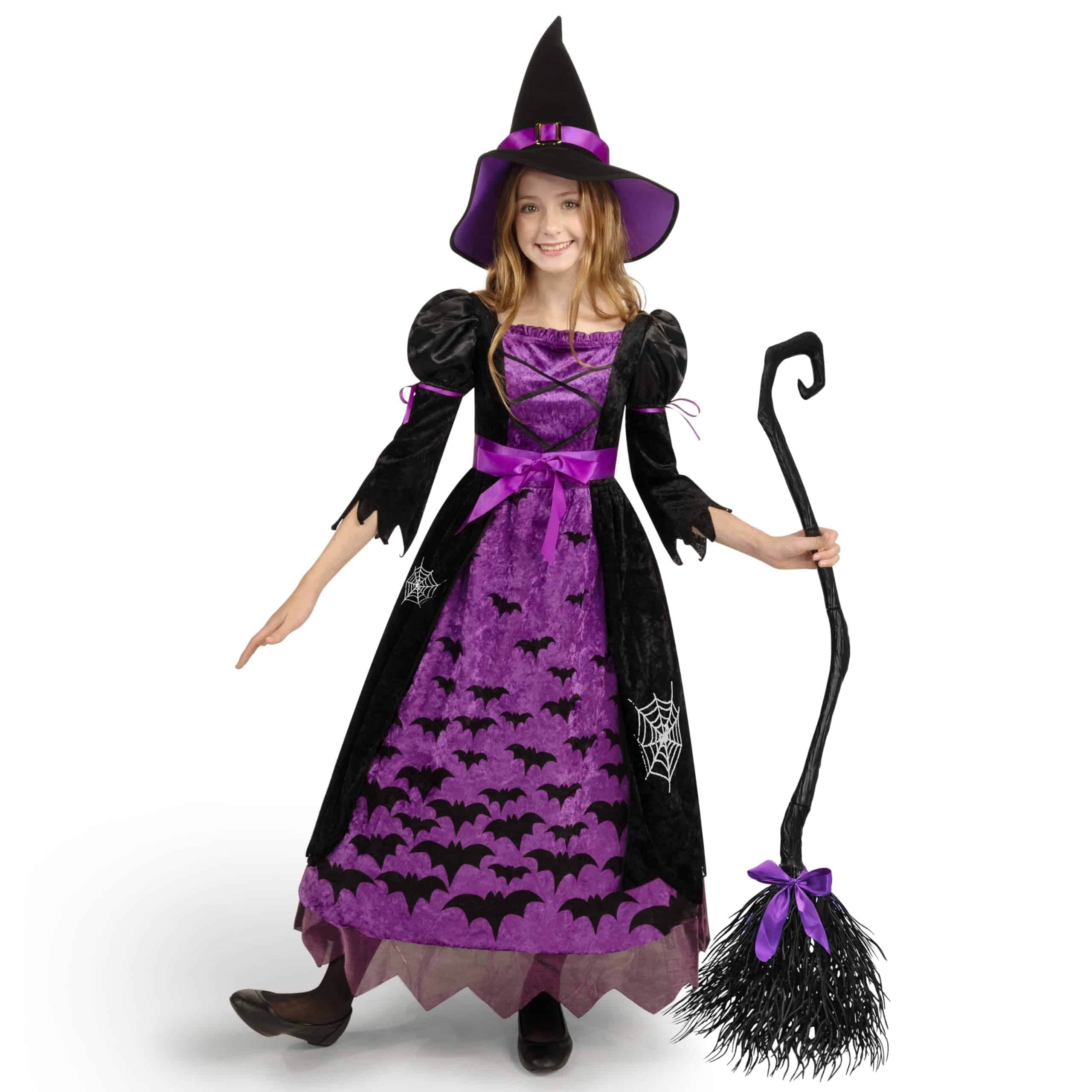 Disfraz de bruja murciélago morado para niña de -Morado - Imagen 4