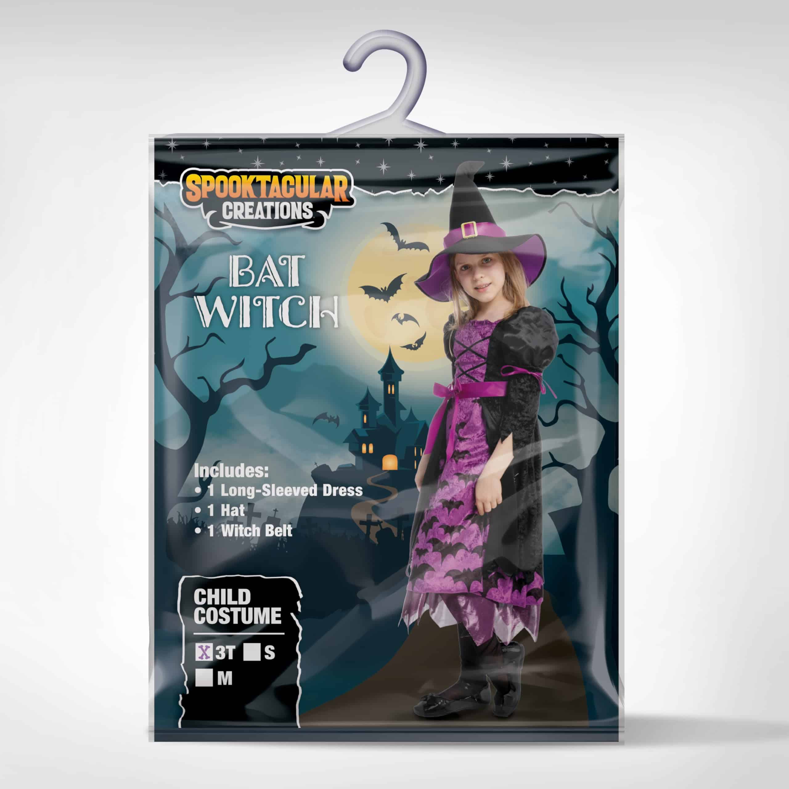 Disfraz de bruja murciélago morado para niña de -Morado - Imagen 6