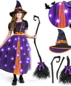 Disfraz de Bruja Morada con Luces para -Morado