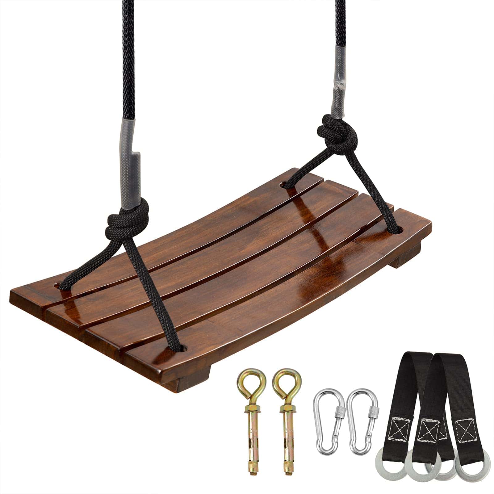 Asiento de Columpio de Madera Pellor, Columpio de Cuerda de