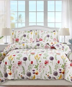 Juego de Edredones Floral Ycosy King Size Reversible