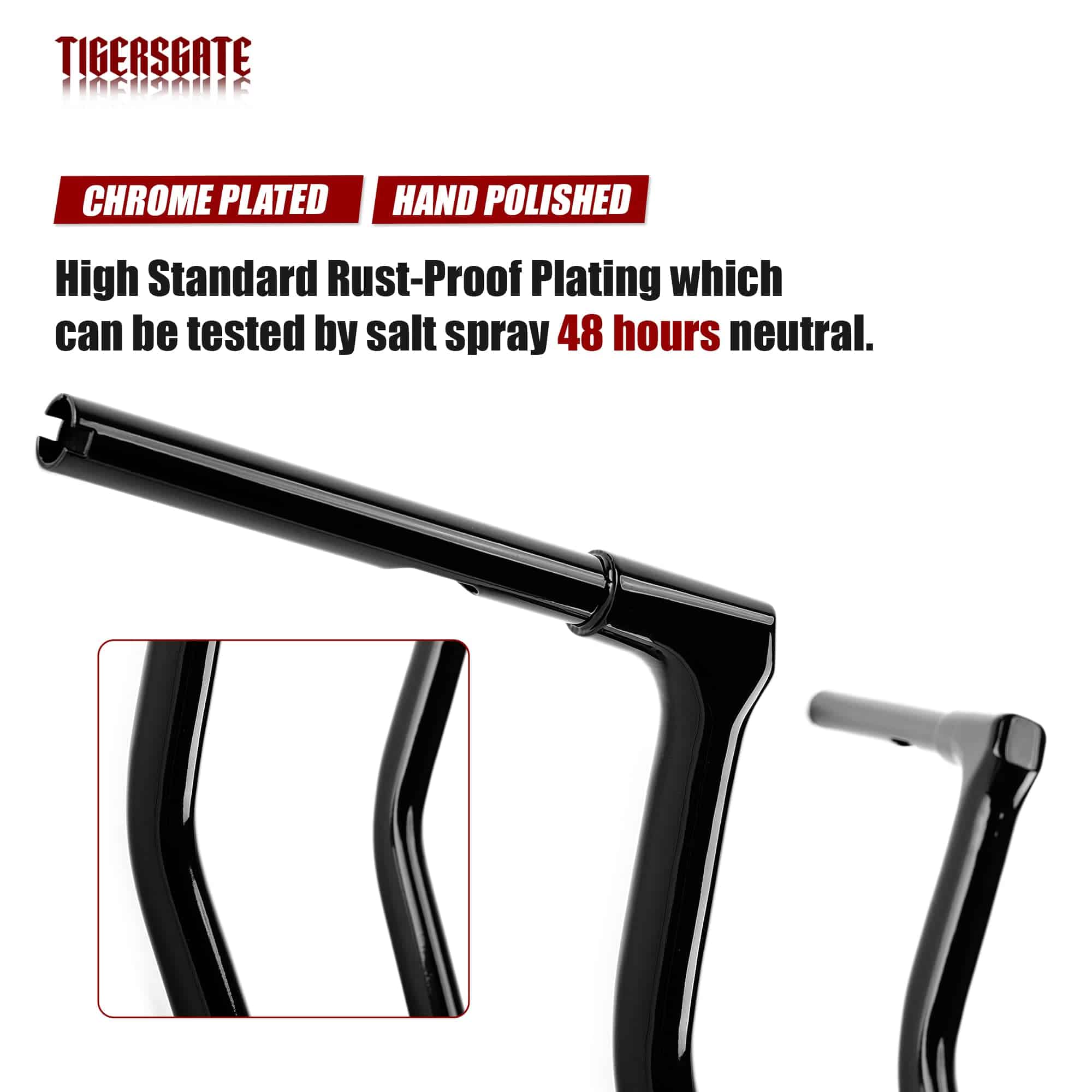 Manillares Musculares Negros de 16'' TIGERSGATE con Agarre - Imagen 3
