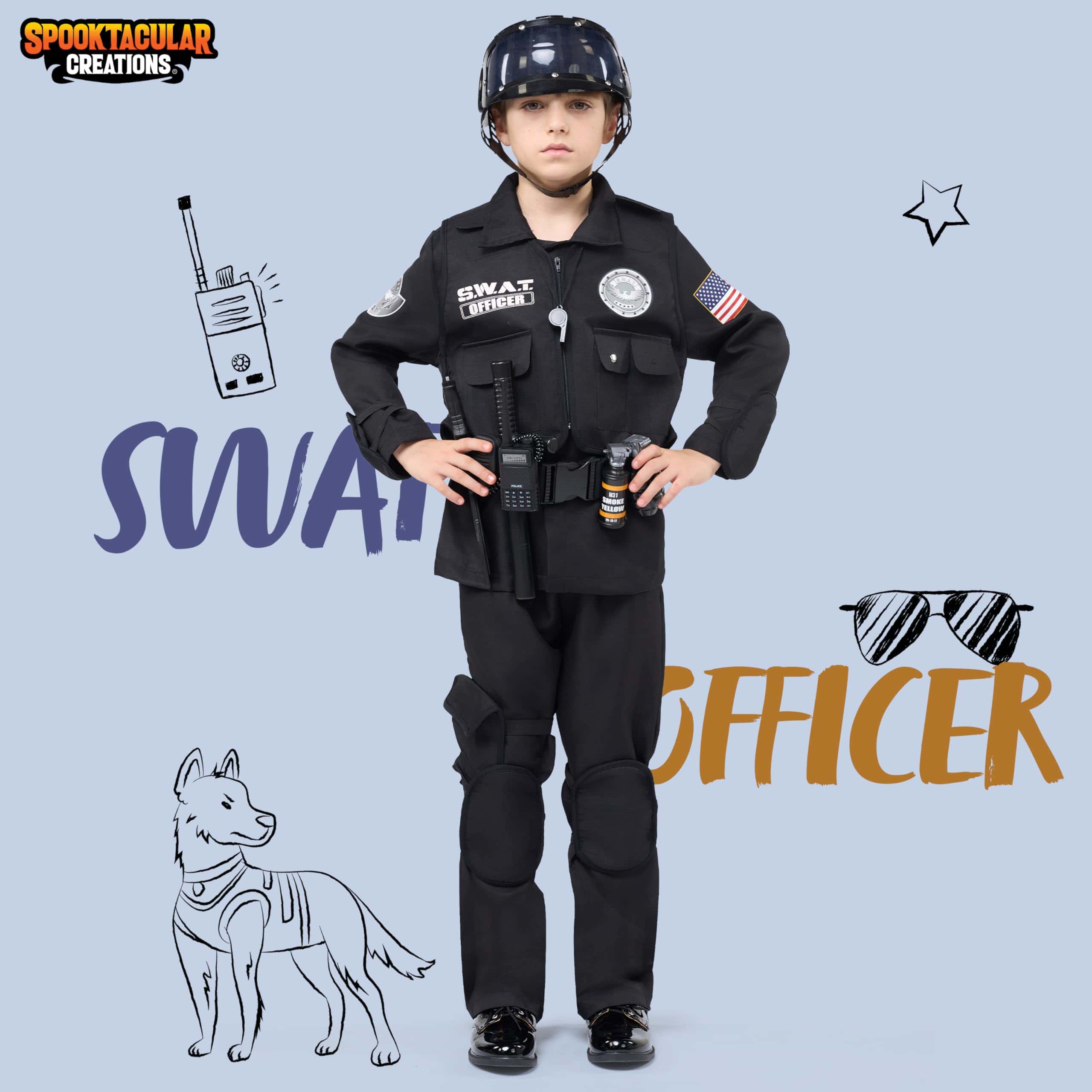 Disfraz de Oficial SWAT para Niños de Spooktacular - Imagen 3