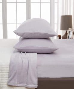 Juego de sábanas de franela extra suave -Lila