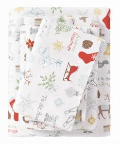 Juego de sábanas de franela Great Bay Home para Navidad en