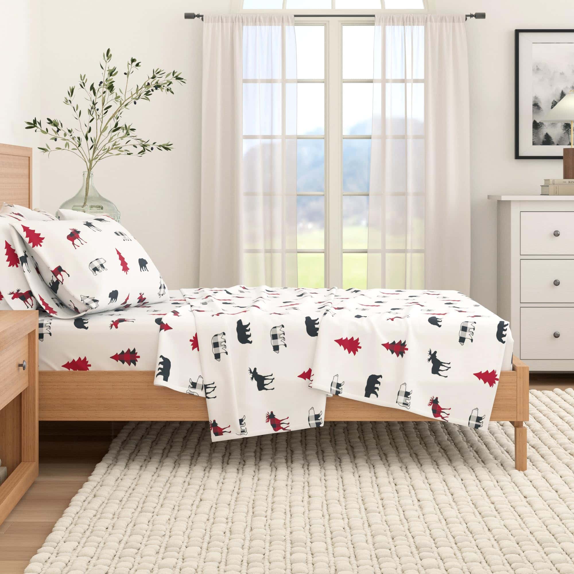 Juego de sábanas de franela Great Bay Home -Moose a cuadros - Imagen 7