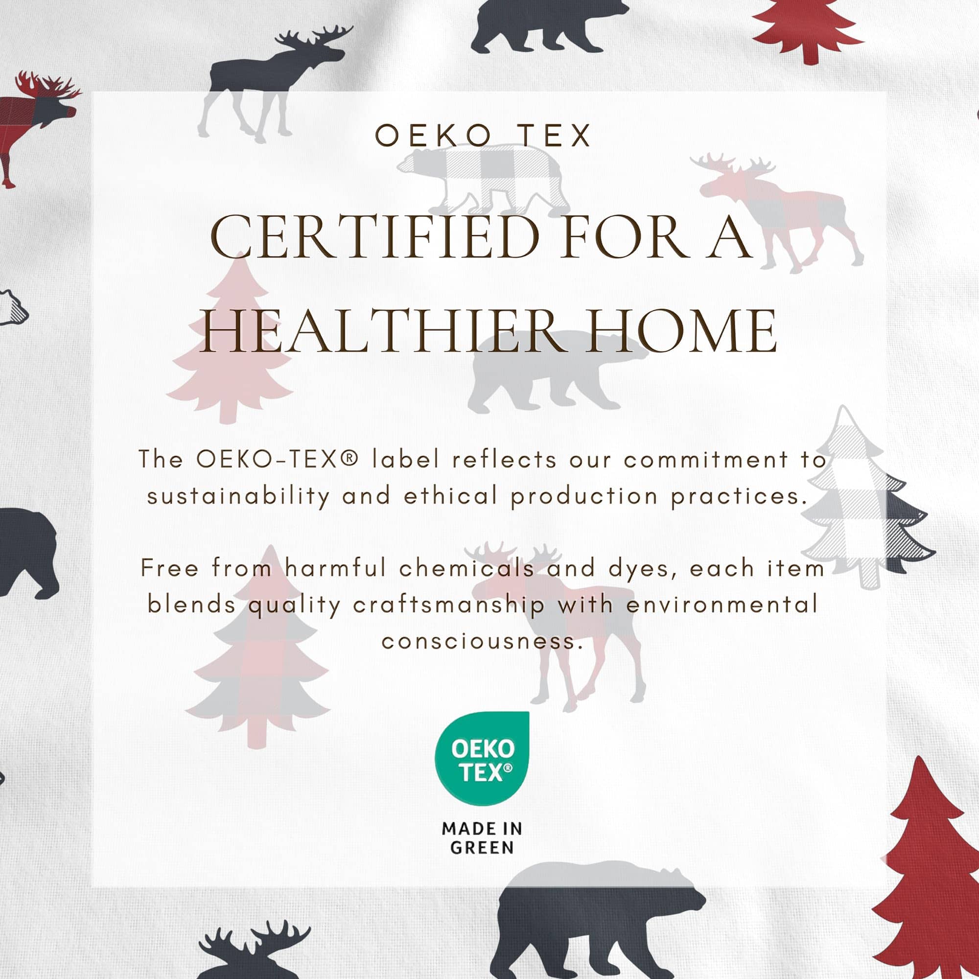 Juego de sábanas de franela Great Bay Home -Moose a cuadros - Imagen 6