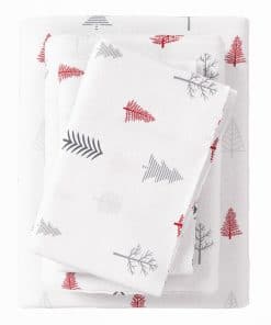 Juego de sábanas de franela Great Bay Home -Árboles de Invie