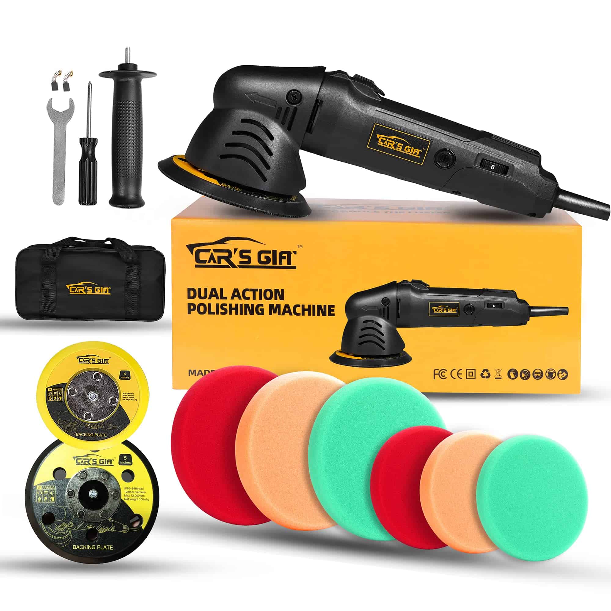 Pulidora de Doble Acción, Pulidora de Coche de 5 Pulgadas
