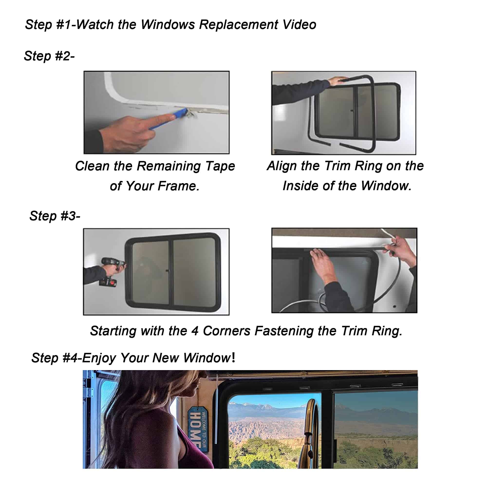 Ventana de Emergencia para RV Aucuda 30" x 20" con Kit de - Imagen 8