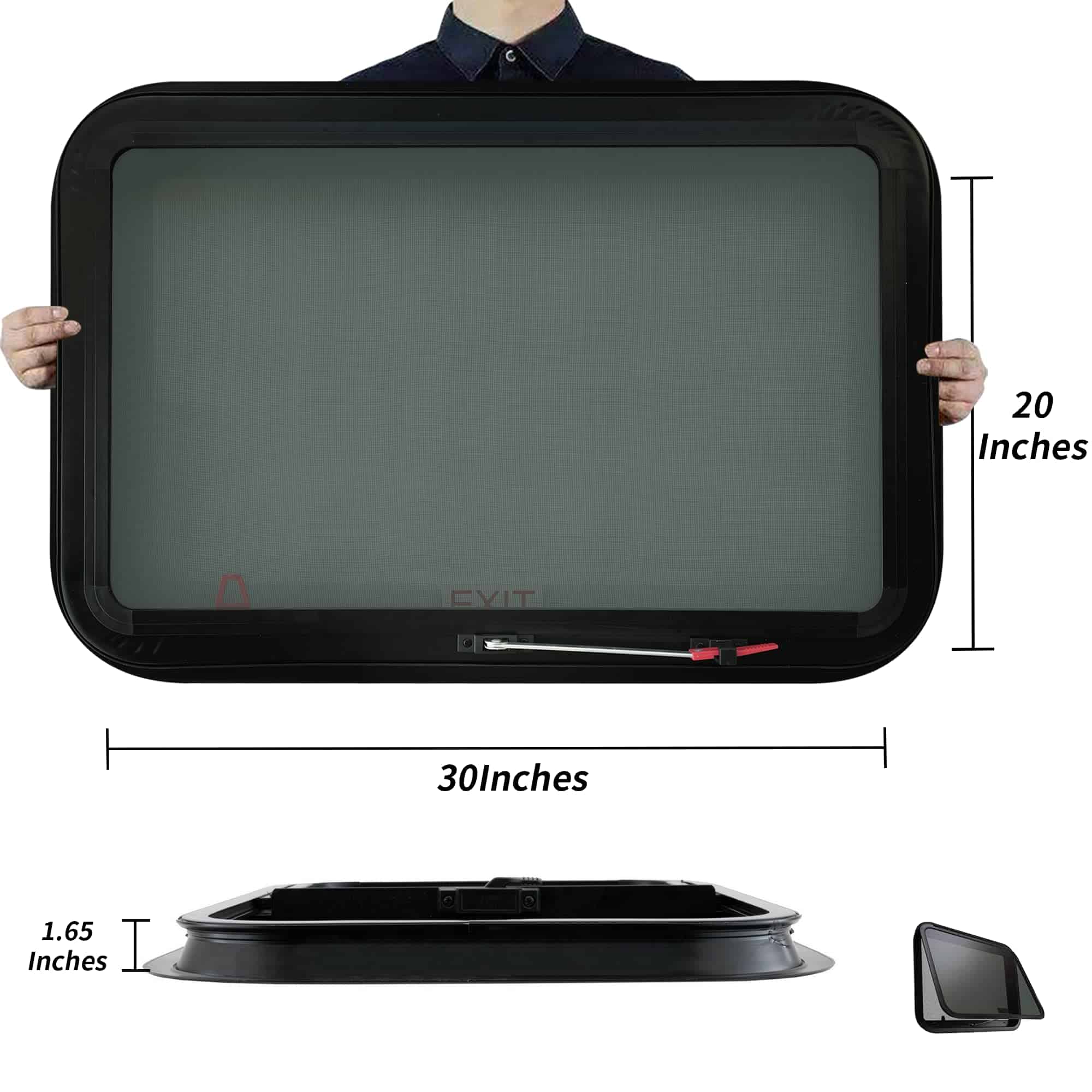 Ventana de Emergencia para RV Aucuda 30" x 20" con Kit de - Imagen 5
