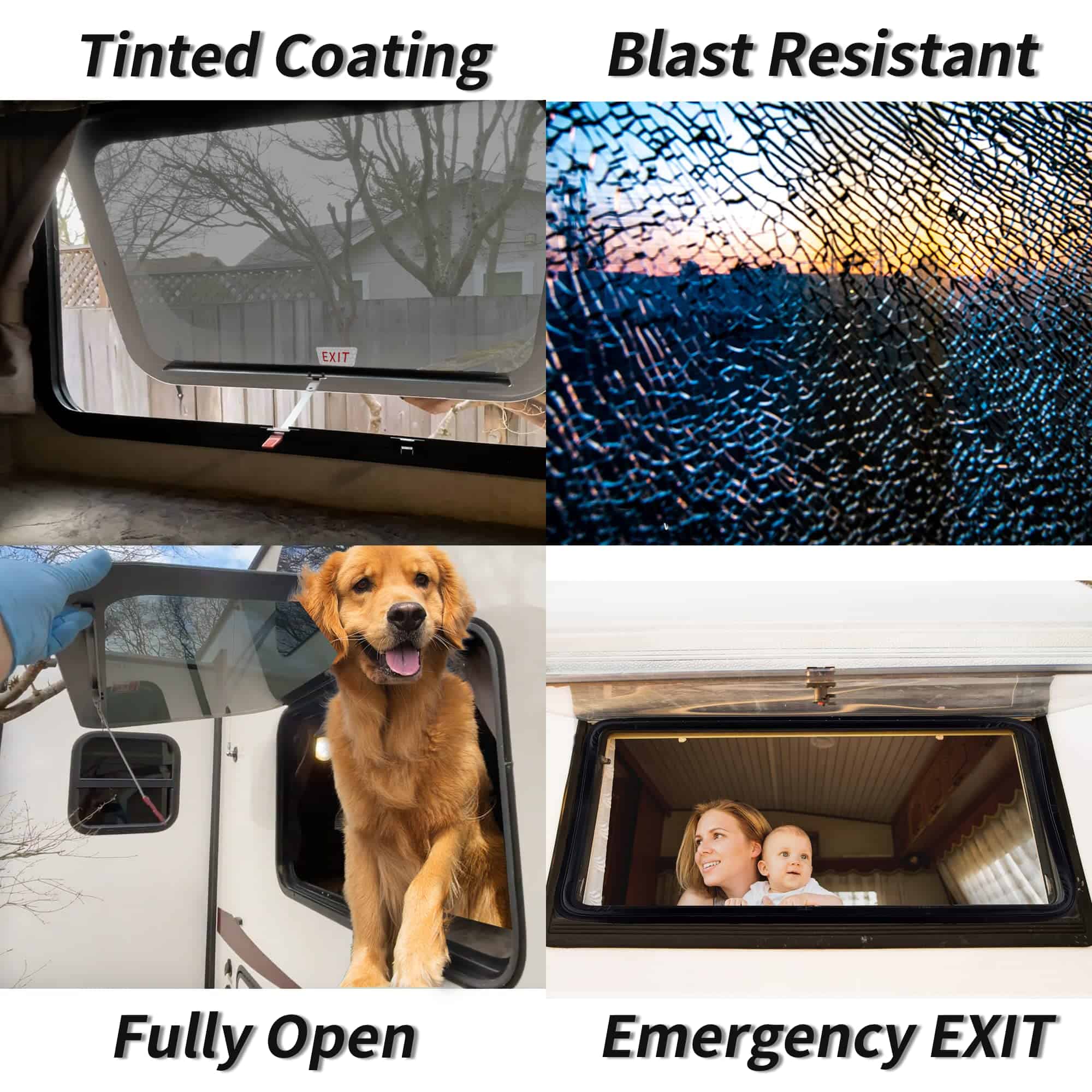 Ventana de Emergencia para RV Aucuda 30" x 20" con Kit de - Imagen 3