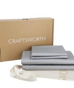 Juego de Sábanas 100% Algodón Egipcio Full 4 Piezas Plata