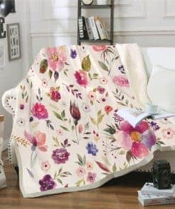 Manta de lanza de flores silvestres colorida de acuarela