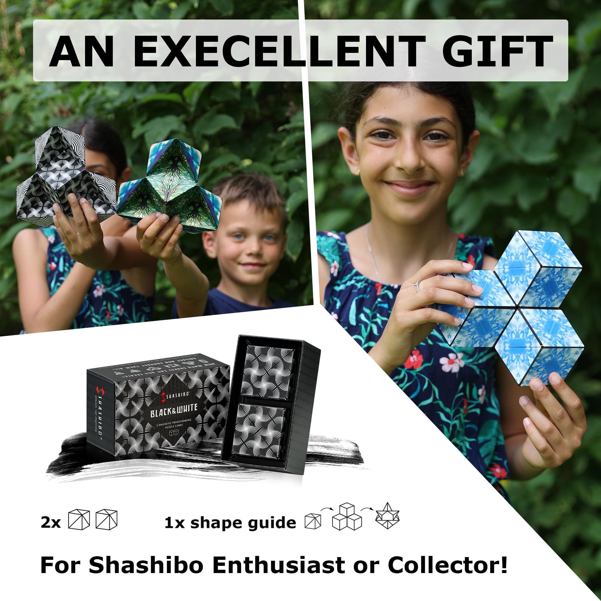 SHASHIBO Shape Shifting Box - Cubo de Fidget -Blanco y Negro - Imagen 5