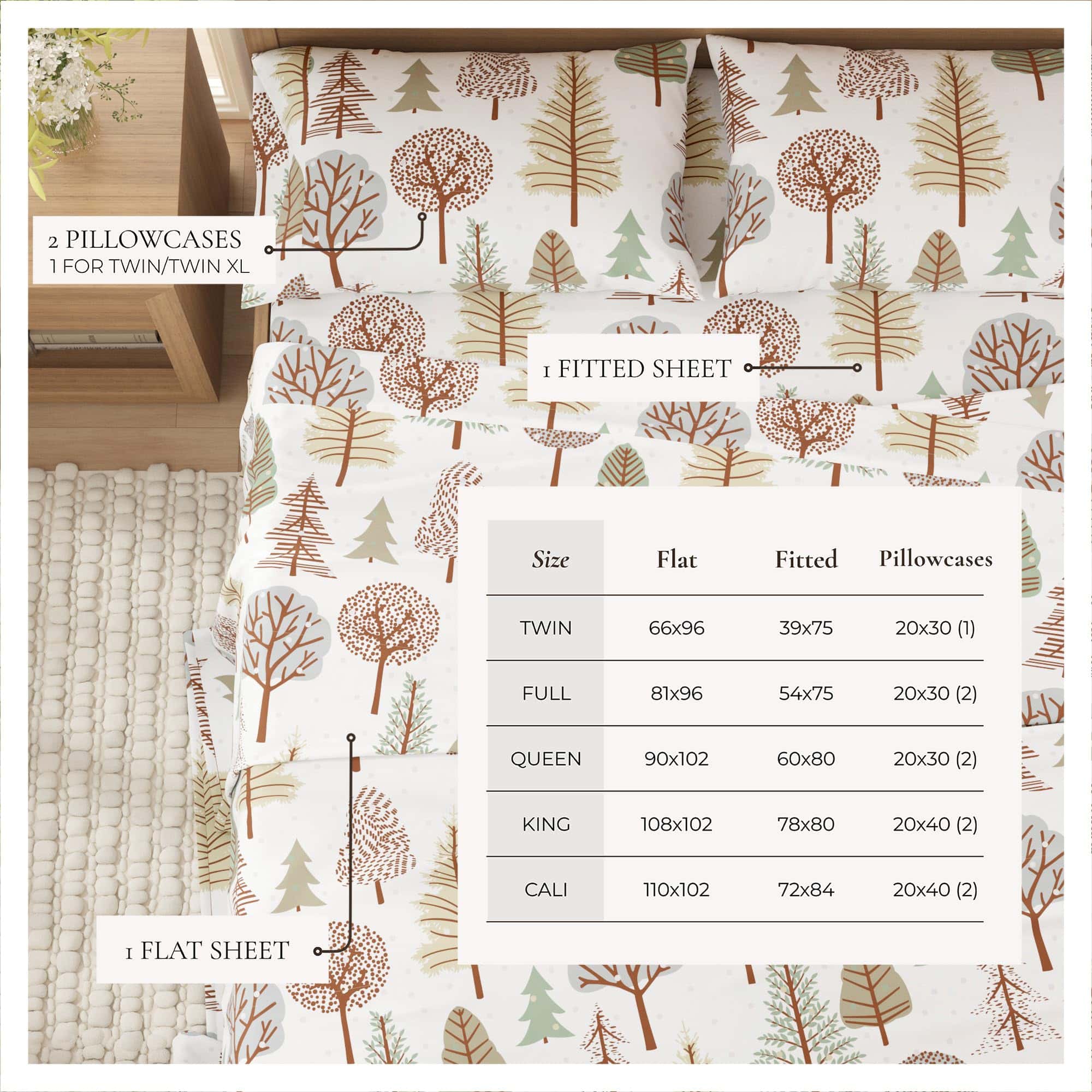 Juego de sábanas de franela Great Bay Home -Bosque nevado - Imagen 5