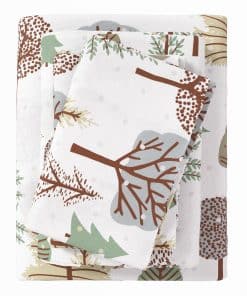 Juego de sábanas de franela Great Bay Home -Bosque Nevado