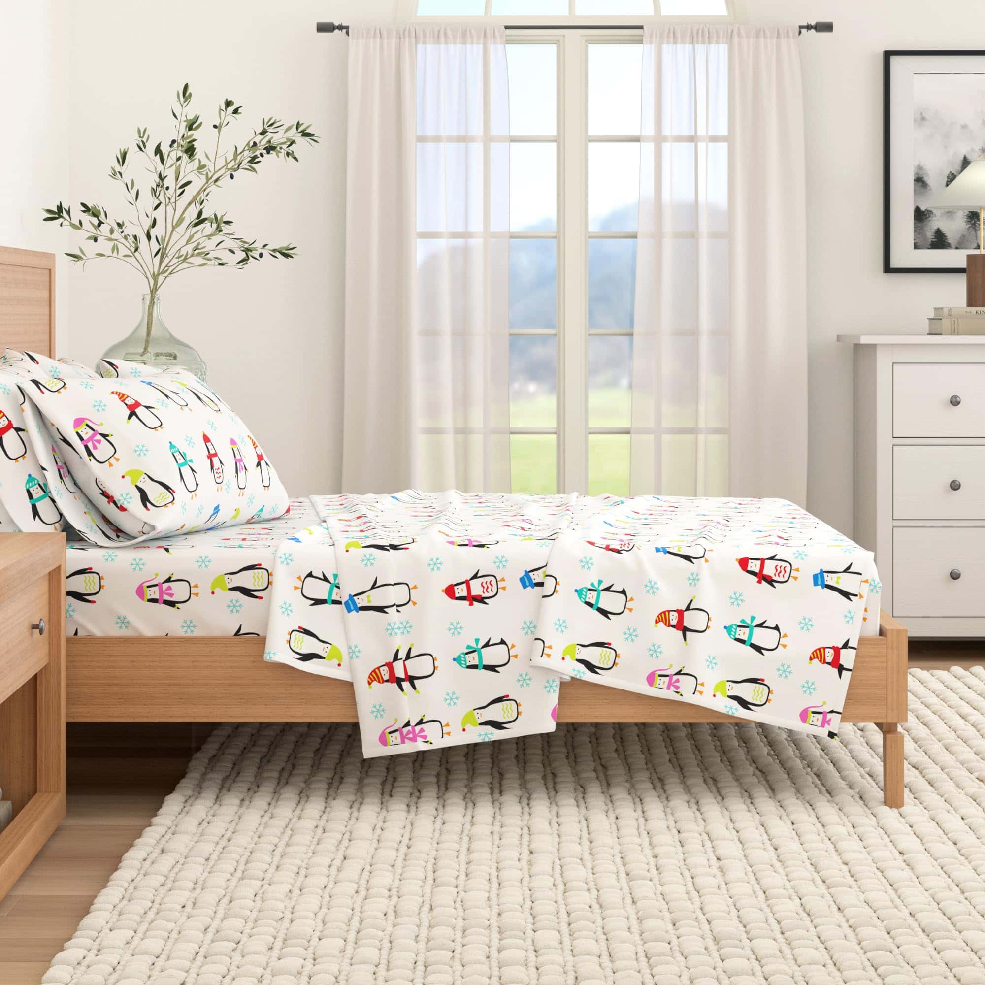 Juego de Sábanas de Franela Great Bay Home -Pingüinos - Imagen 7