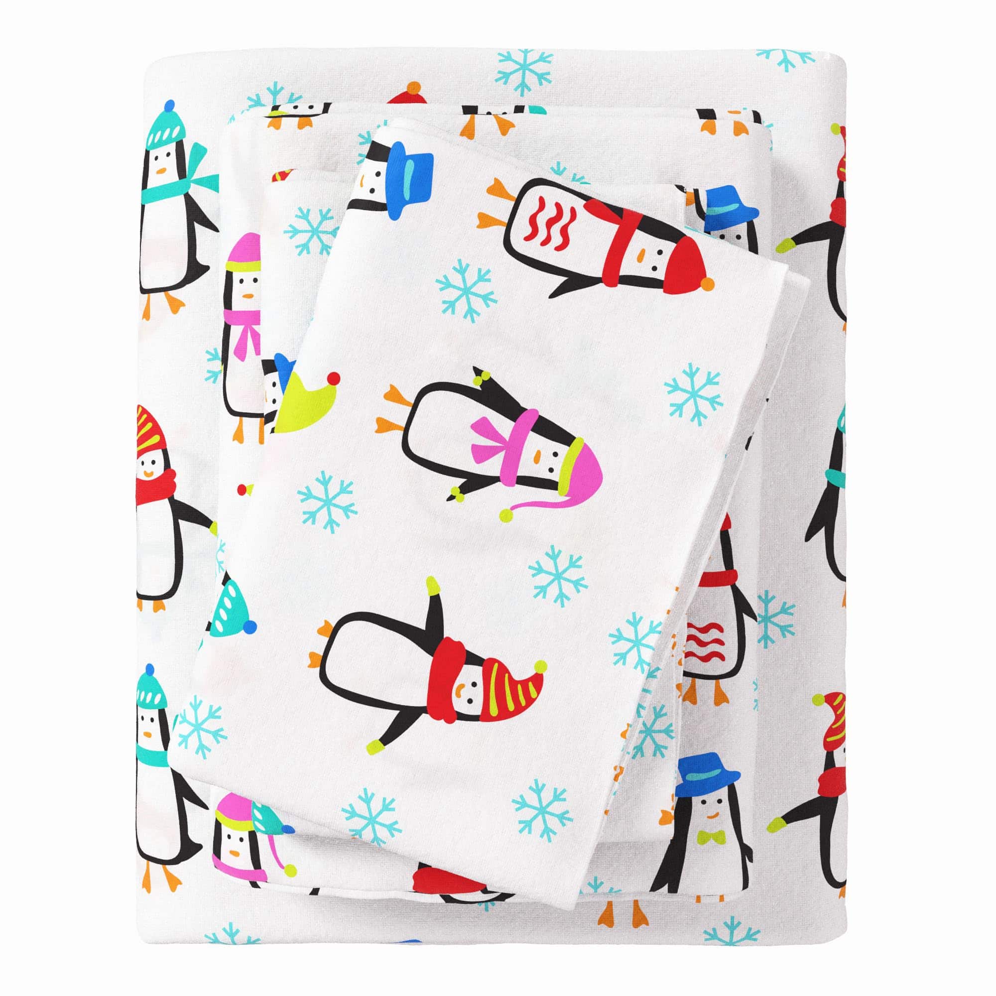 Juego de Sábanas de Franela Great Bay Home -Pingüinos