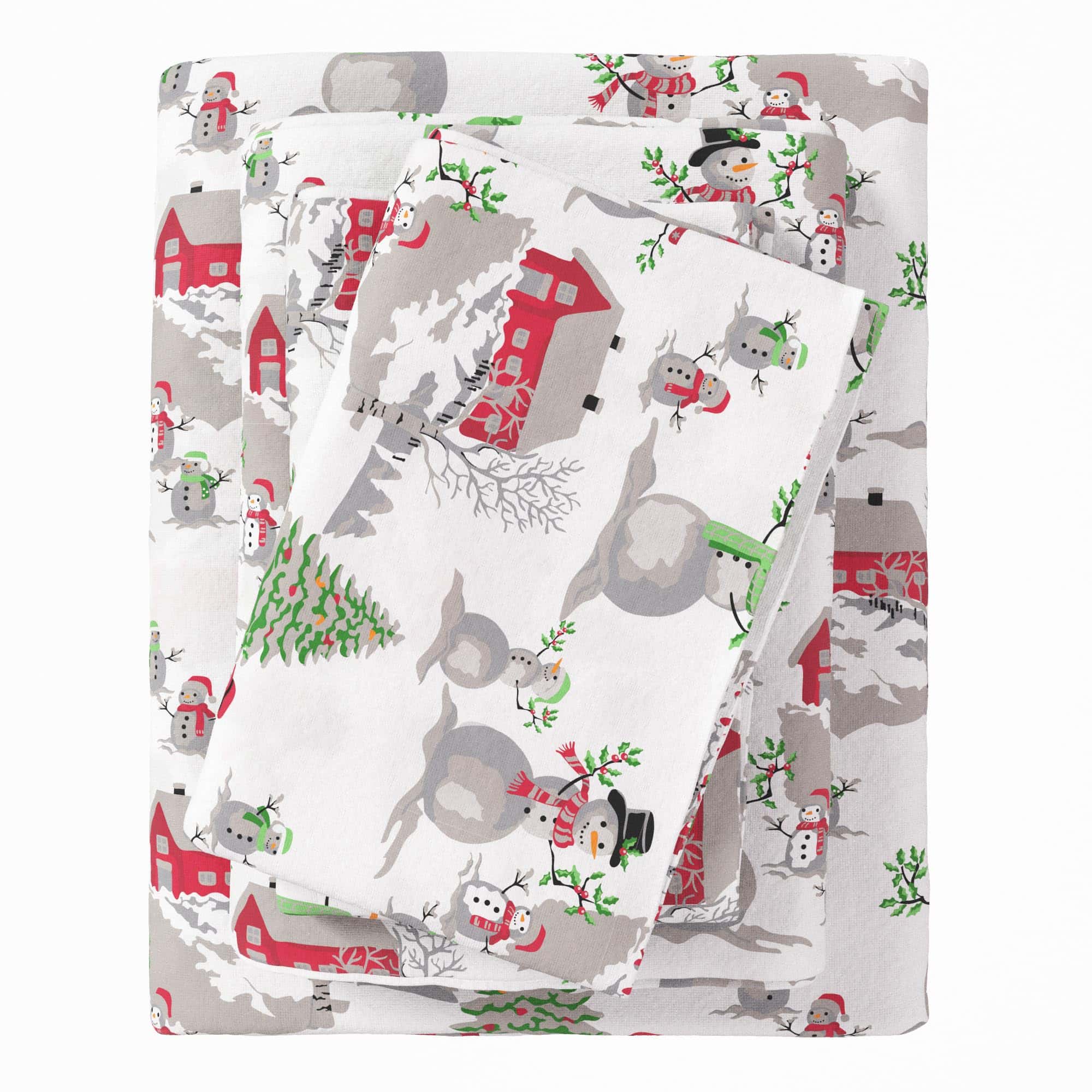 Juego de sábanas de franela para Navidad tamaño Queen -