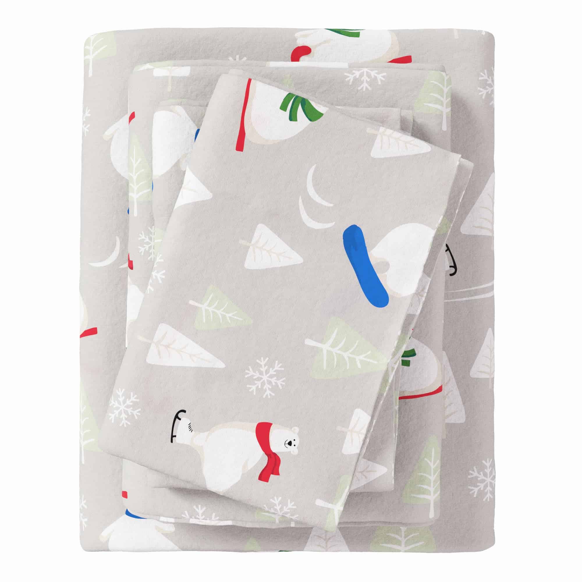 Juego de sábanas de franela Great Bay Home -Osos Polares