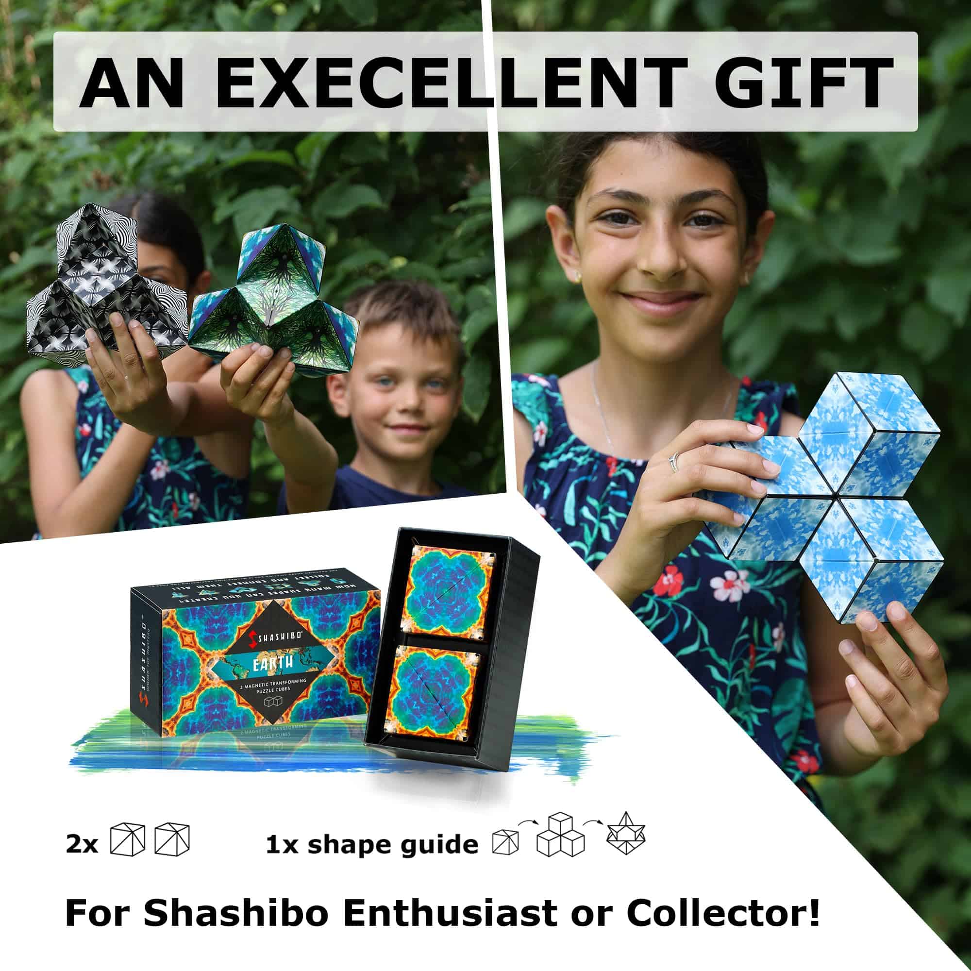 Shashibo Shape Shifting Box - Cubo de Fidget -Tierra - Imagen 5