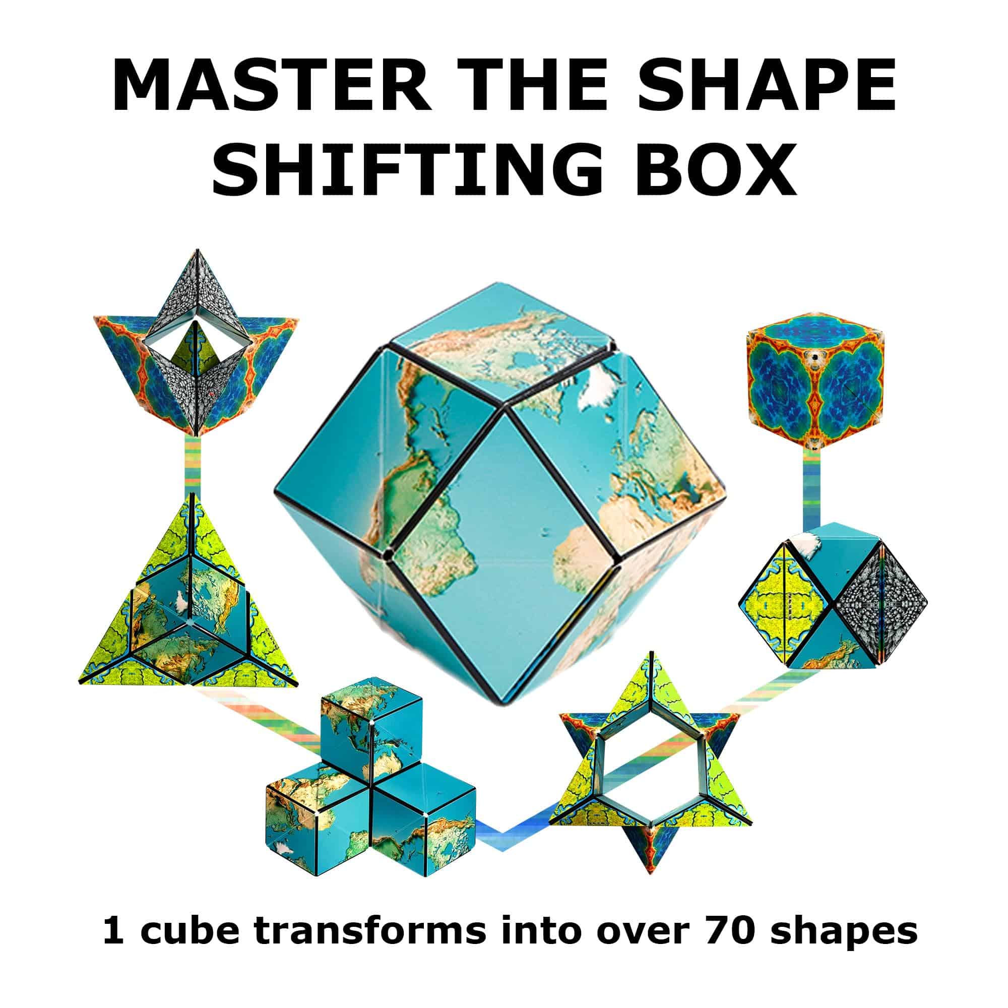 Shashibo Shape Shifting Box - Cubo de Fidget -Tierra - Imagen 4